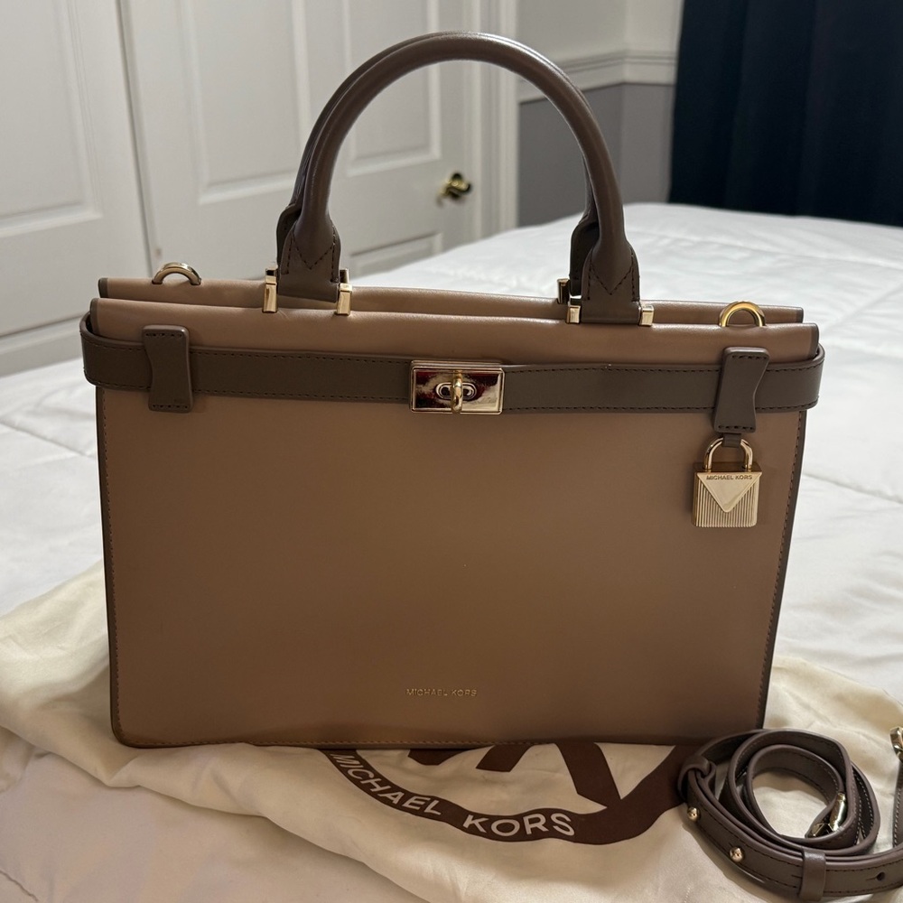 Michael Kors Tan and Brown Leather Tote
